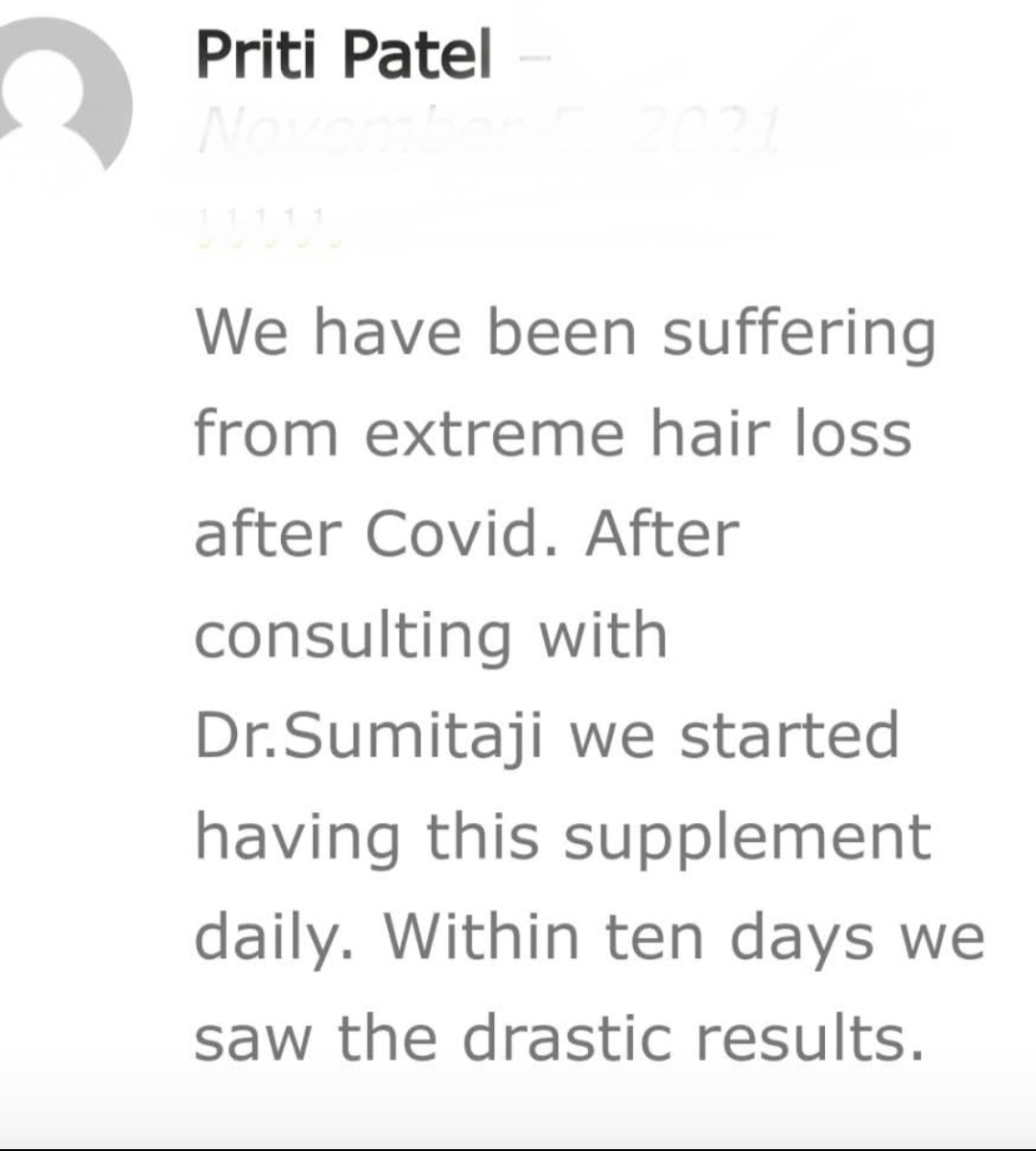 Hairfall after covid reduced in 10 days